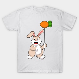 Rabbit with Carrot as Balloon T-Shirt